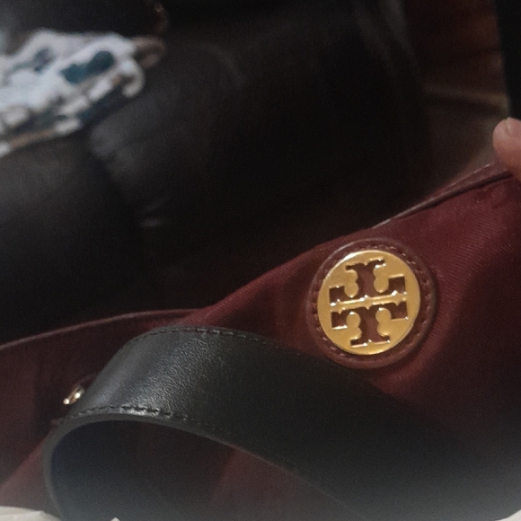 Tory Burch Burgundy Quilted  Bag - Picture 5 of 7